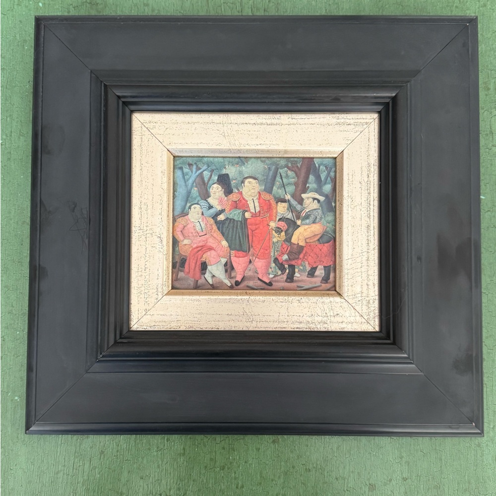 Framed Art with Black and Cream Frame